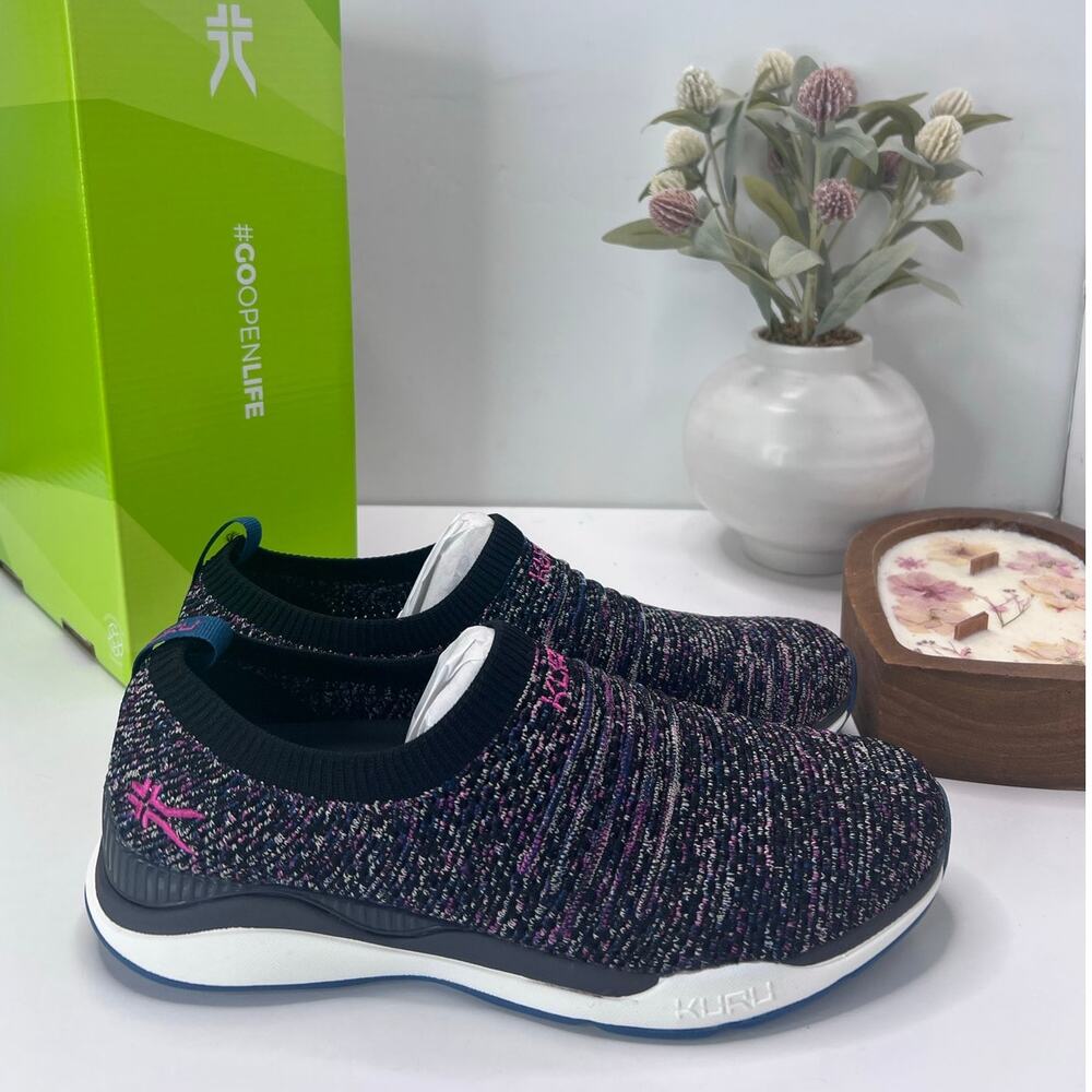 Kuru Stride Novaknit Slip On Sneaker Jet Black Confetti Women 9M Tried On